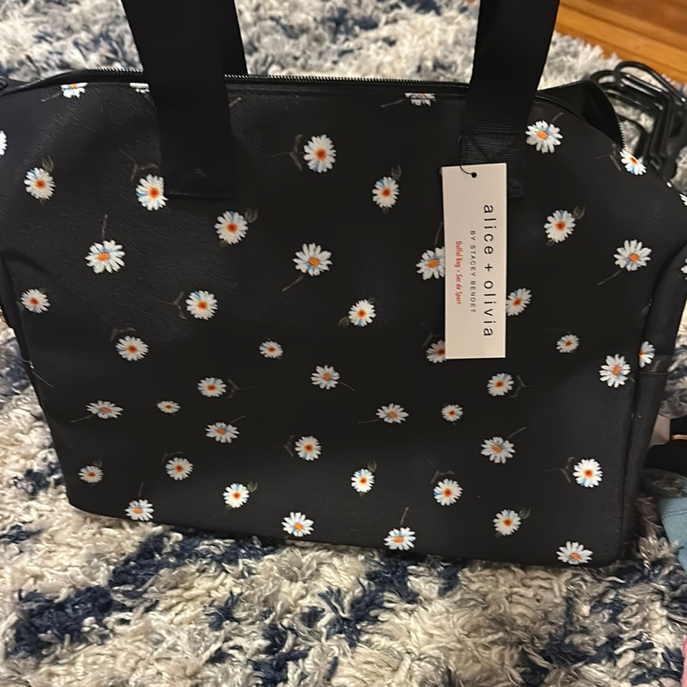 Alice + Olivia Black Daisy Print Women's Bag